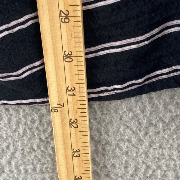 Ali Miles Top Womens Small White Striped Tunic Roll Tab Sleeve Pockets Stretch - Picture 9 of 11